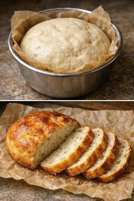 Easy No-Knead Crusty Homemade Bread