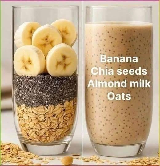 Banana Chia seeds Almond milk Oats