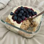 High-Protein Blueberry Weetabix Cheesecake Overnight