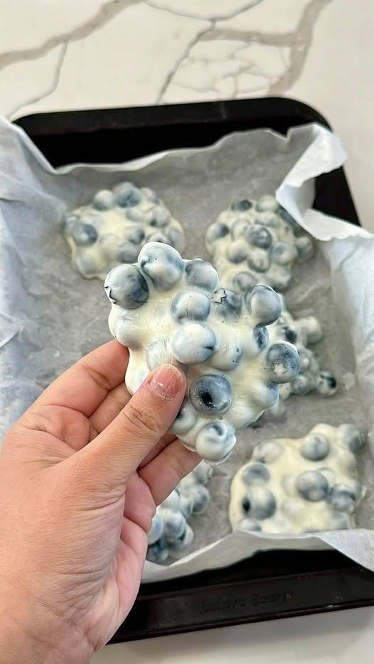 frozen blueberry yogurt cluster