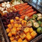Caramelized Butternut Squash, Carrots, Brussels Sprouts