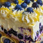 No-bake lemon dazzling blueberry cream cake
