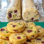 Cranberry Pistachio Shortbread Cookies