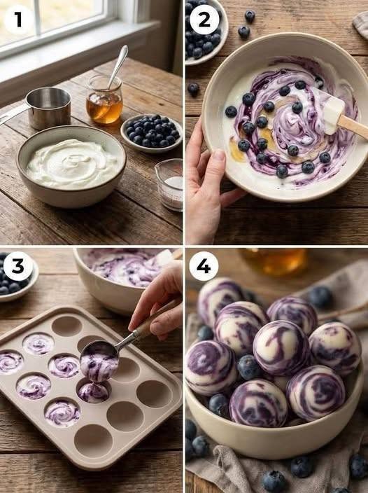 homemade Blueberry Greek Yogurt Bites