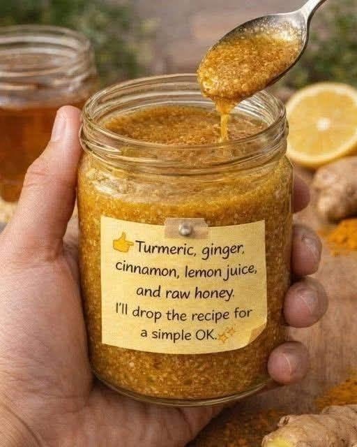 Turmeric, ginger, cinnamon, lemon juice, and raw honey.
