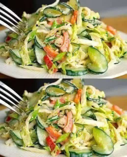 Crunchy Cabbage & Cucumber Salad Recipe