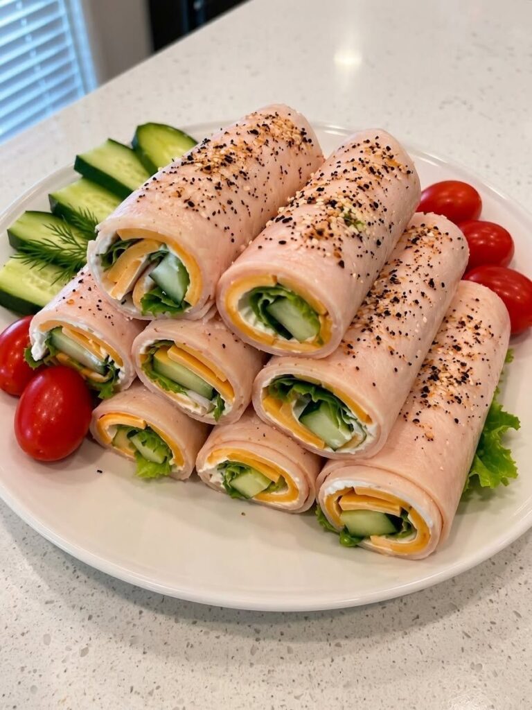 Turkey and cheese roll-ups