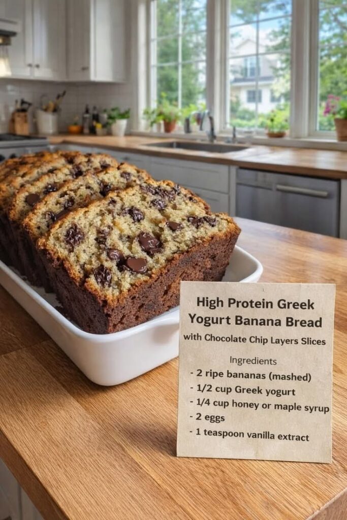 High Protein Greek Yogurt Banana Bread,