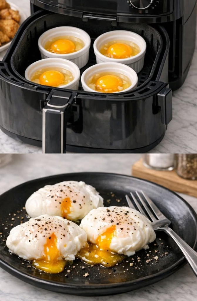 Air fryer poached eggs
