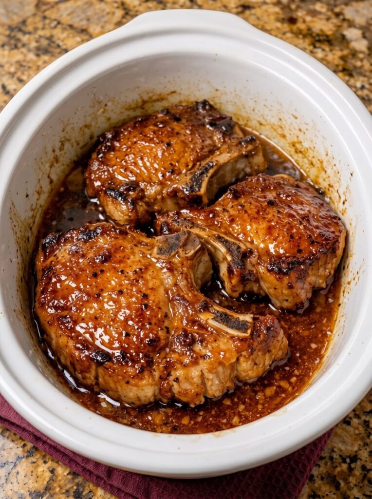 Glazed Slow Cooker Pork Chops