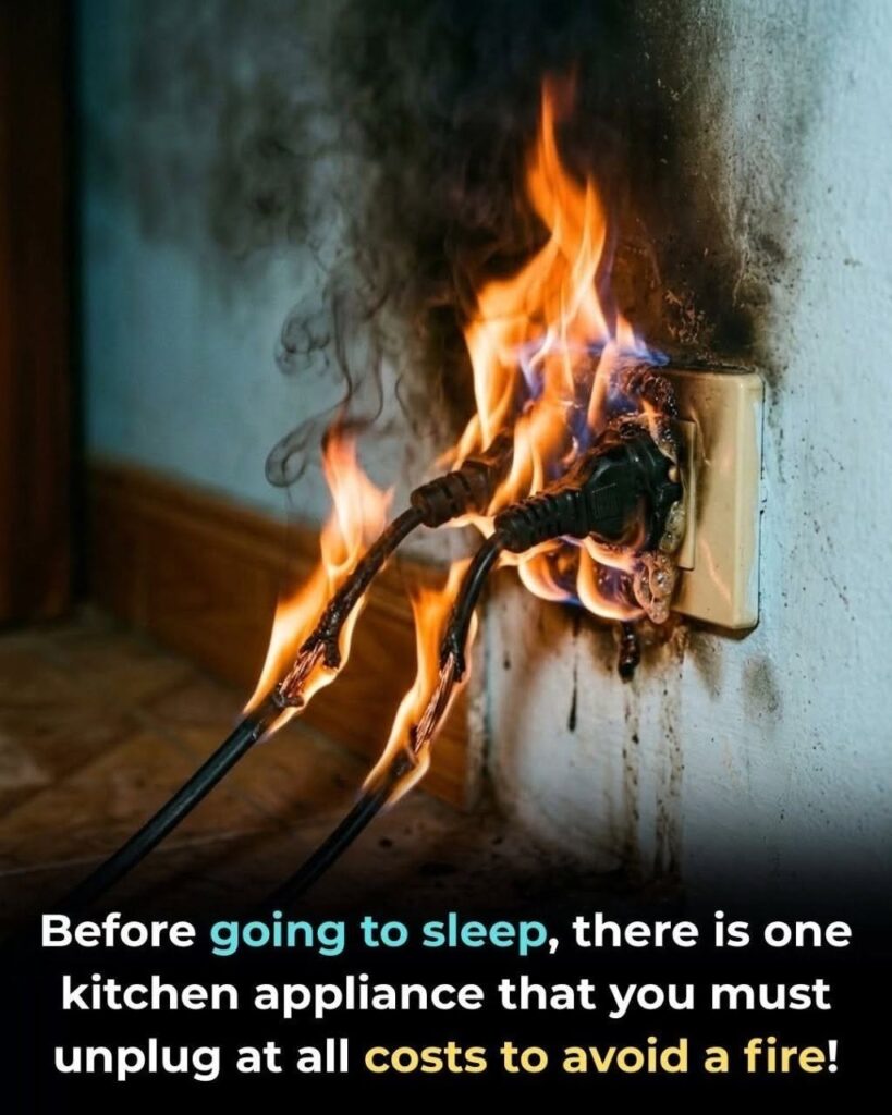 Before going to sleep, there is one kitchen appliance that you must unplug at all costs to avoid a fire!