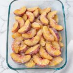 Toss raw frozen peach slices straight into the baking dish with 4 pantry staples and your family will be fighting over the last scoop of this incredib.