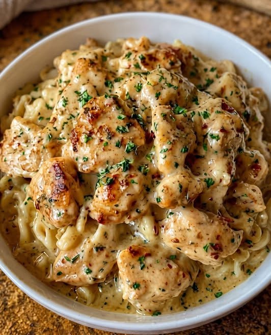 creamy garlic parmesan chicken pasta