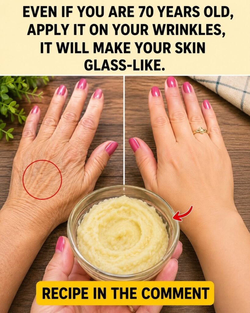 Prepare the baking soda cream and apply it before bed. Goodbye wrinkles and blemishes