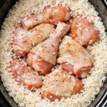 Pour uncooked rice into the crock with chicken and walk awayit comes out fluffy and comforting..