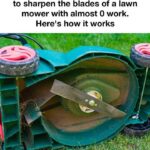 My grandpa taught me this trick to sharpen the blades of a lawn mower with almost 0 work. Here’s how it works