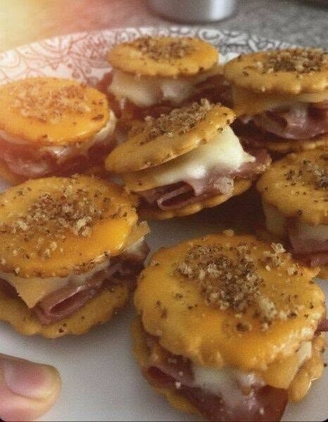 Mini Ham and Cheese Ritz Cracker Sandwiches
