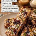 Homemade High-Protein Snack Bars with Oats, Peanut Butter & Cranberries