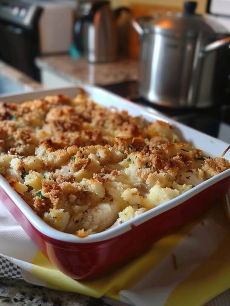 creamy chicken and stuffing casserole