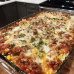 hearty cheesy ground beef and pasta casserole