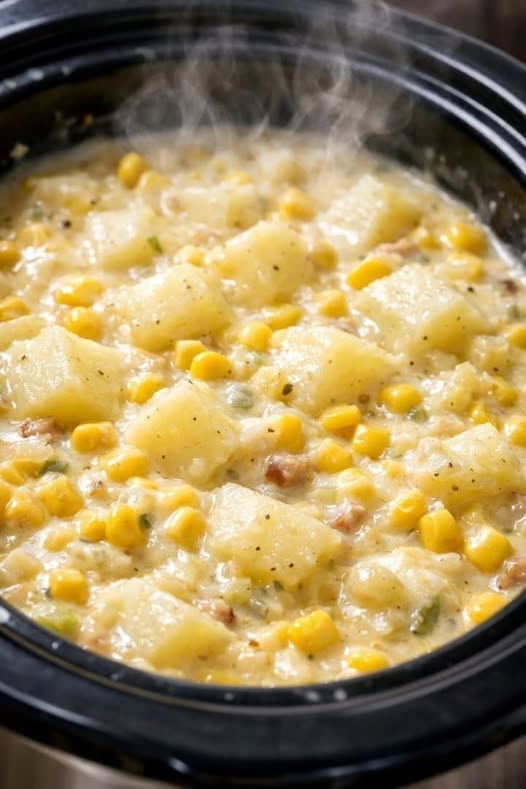Winter Chowder: Just 5 ingredients. Corn and potatoes