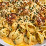 Creamy Chicken Shell Pasta with Mozzarella Sauce