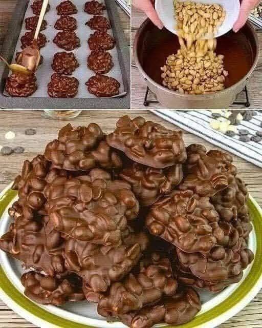 homemade chocolate peanut clusters