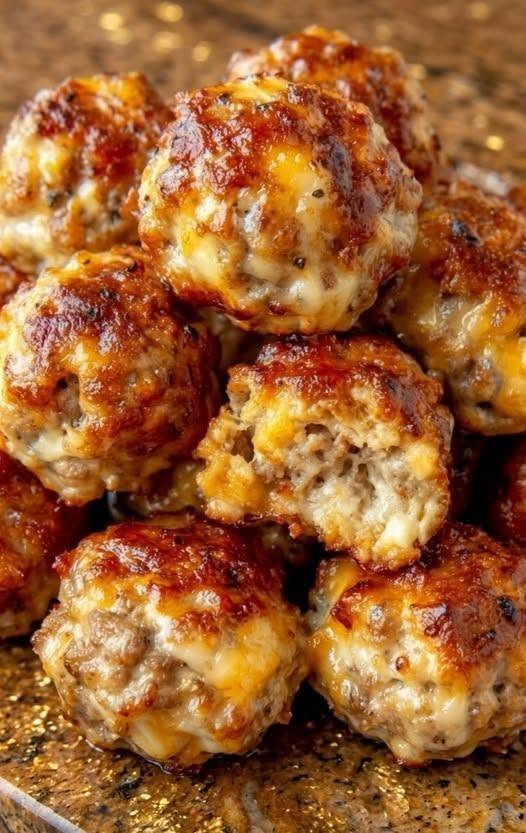 Cheesy Garlic Chicken Meatballs