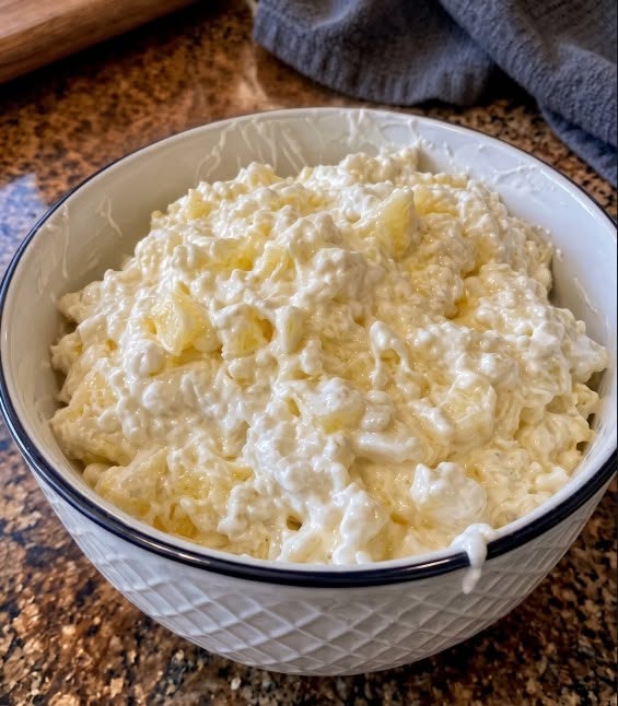Creamy Pineapple & Cottage Cheese Fluff Salad
