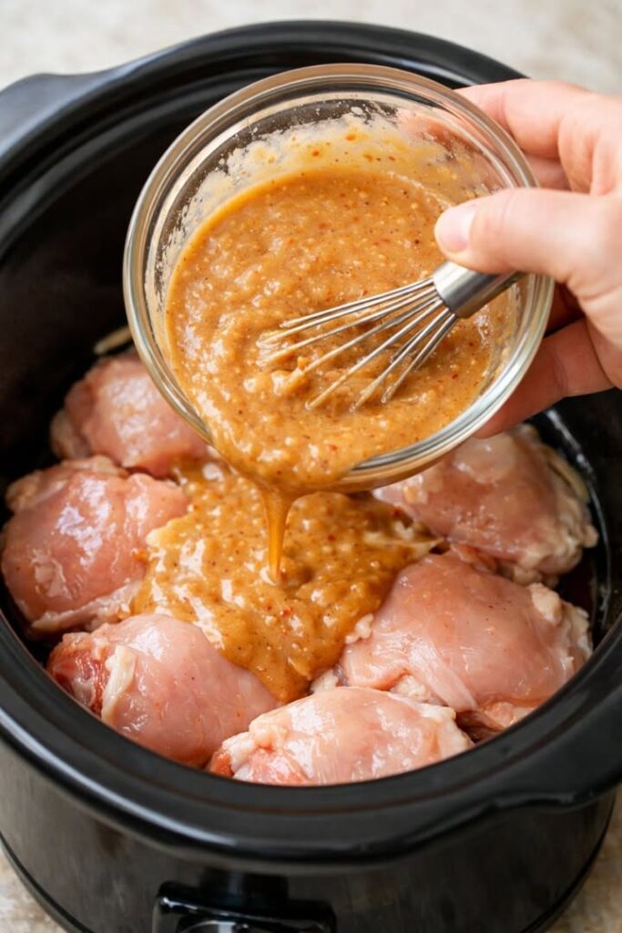 Whisk this 1 mixture over raw chicken thighs into a slow cooker for a hands-off cook that delivers every time