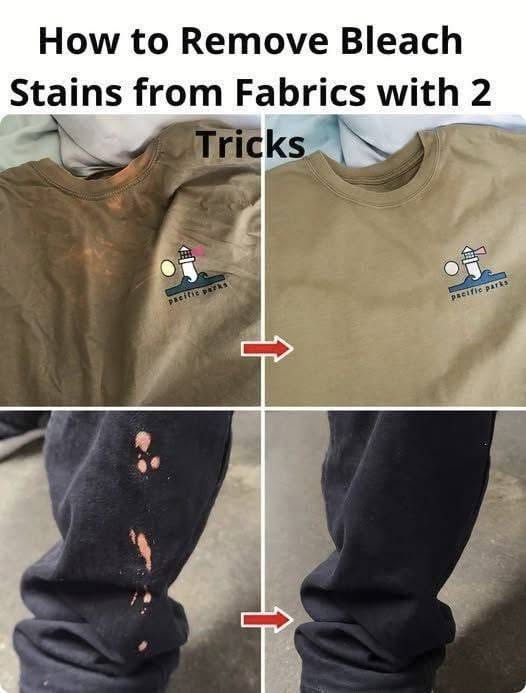 How to Remove Bleach Stains from Fabrics: 2 Tricks