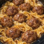 Slow Cooker Amish Meatballs and Noodles