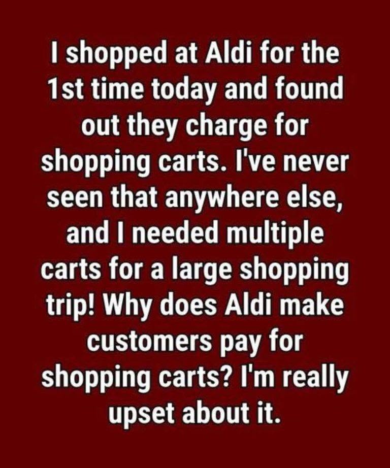 The surprising reason why Aldi charges customers to use shopping carts.