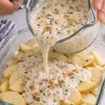 Pour this 1 creamy pour-over over potatoes into a glass casserole