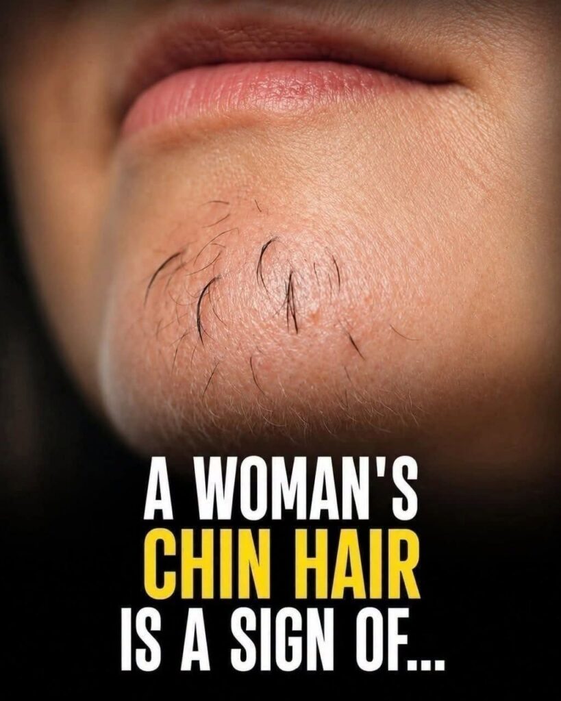 A woman’s chin hair is a sign of