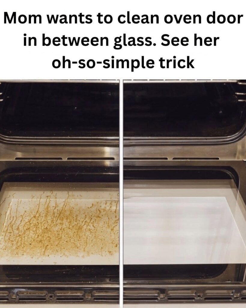 Mom wants to clean oven door in between glass. See her oh-so-simple trick