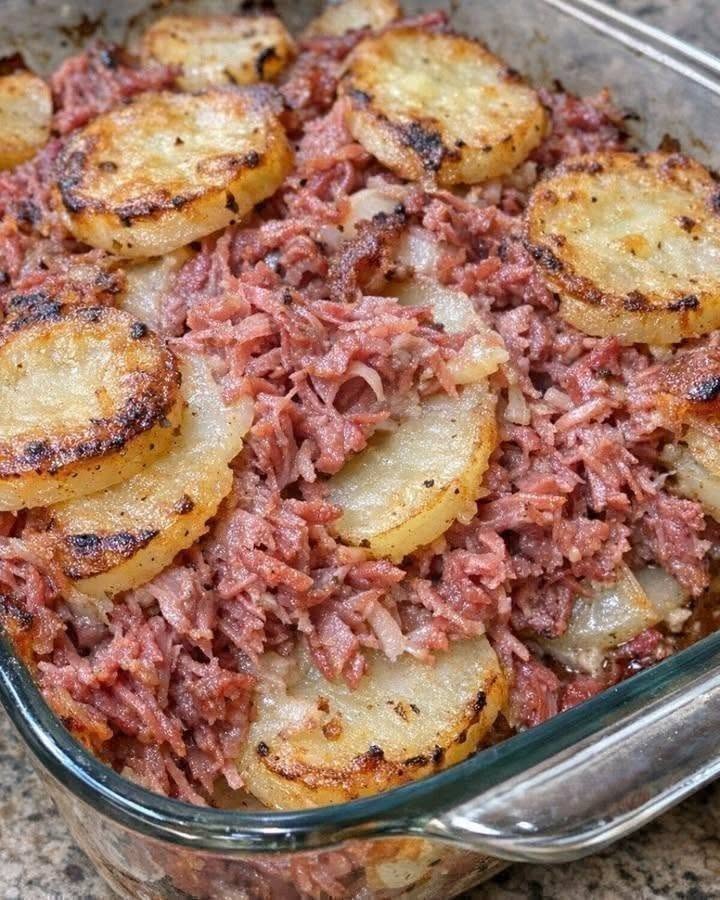 3-Ingredient Canned Corned Beef Potato Bake