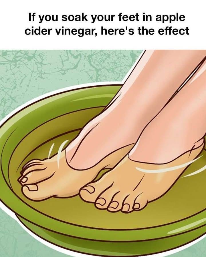 If you soak your feet in apple cider vinegar, here’s the effect
