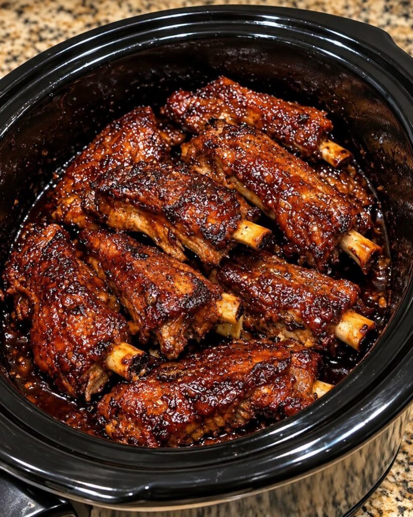 slow-cooker sticky barbecue ribs